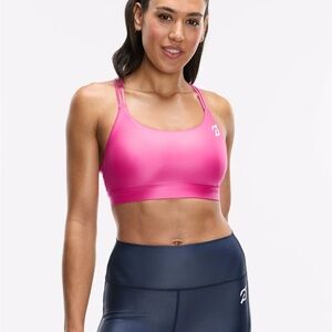 Peloton Cadence Shimmer Glaze Vibrant Pink Sports Bra